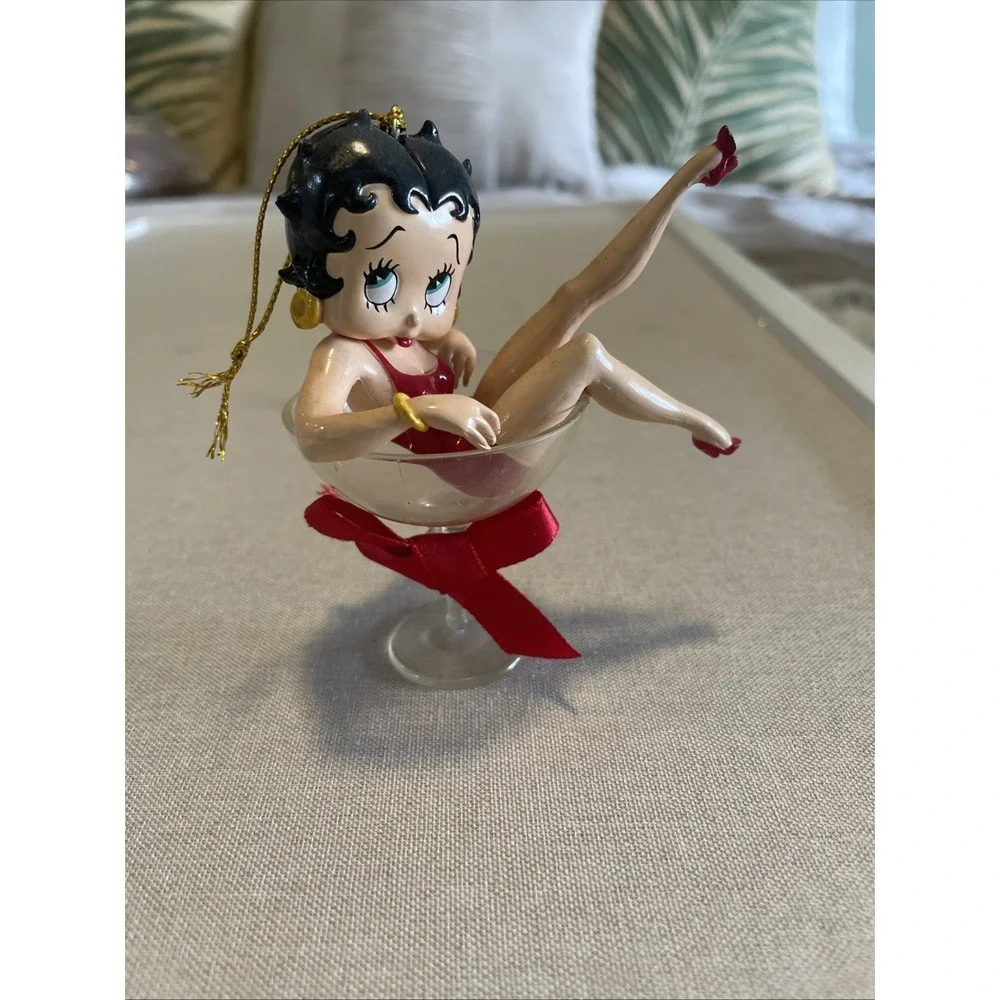 Vintage Betty Boop Martini Glass Ornament Flirty Retro Pin-Up Holiday‎ Decor